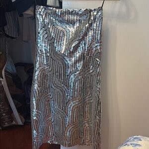 Silver Sequin Women's Skirt